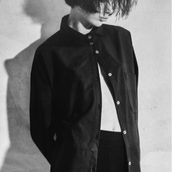 Re-pull Jet Expo Unisex Button Down Shirt Long Sleeve Relaxed Fit Black Size 1 - Picture 2 of 8